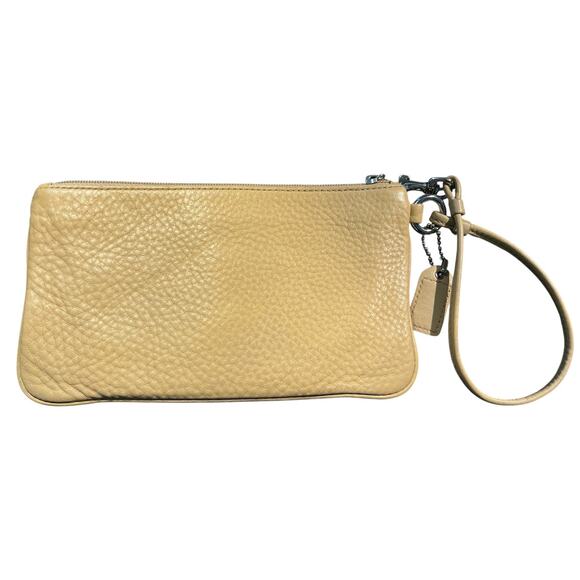VTG Coach Legacy Leather Wristlet Wallet Pouch Compact Purse Sand Travel Preppy